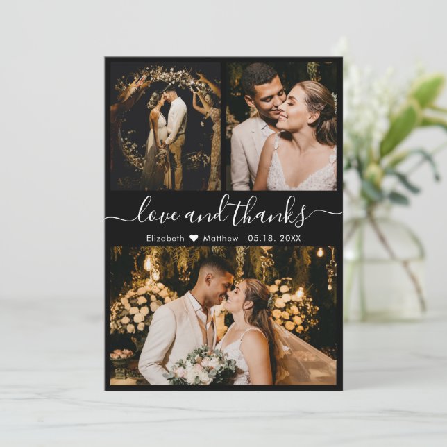 Amour et Merci Merci Mariage noir et blanc (Debout devant)
