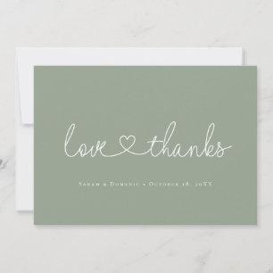Amour et Merci Mini script coeur photo vert