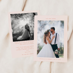 Amour et Merci Minimaliste Mariage Photo Peach