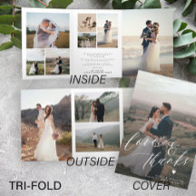 Amour et merci multi photo mariage carte de remerc