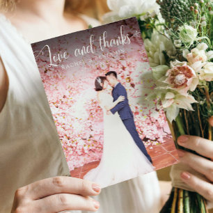 Amour et merci Photo Mariage Merci Élégant
