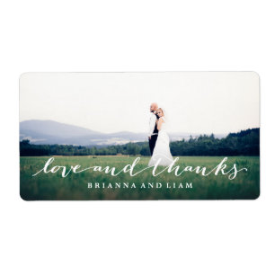 Amour et Merci Simple Script Full Bleed Photo