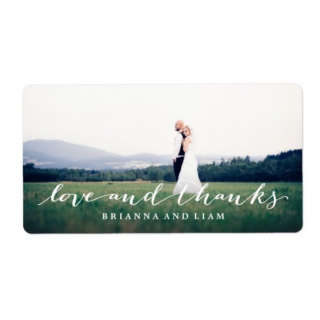 Amour et Merci Simple Script Full Bleed Photo (Devant)