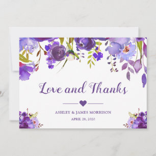 Amour et Merci Violet Purple Aquarelle Florale
