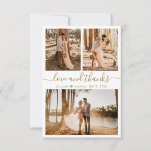 Amour et Merci White Gold Mariage Carte de remerci