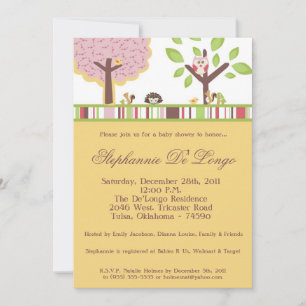 Amour et nature Invitation au Baby shower Woodla