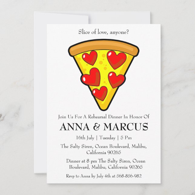 amour et pizza plaisir répétition invitations dîne (Devant)