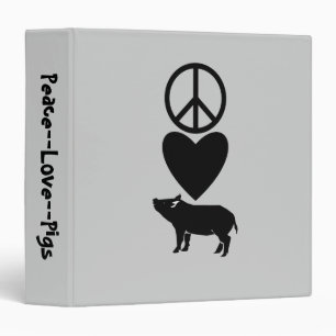 Amour et porcs de paix 1,5" classeur