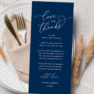 Amour et Remerciements, Carte de Remerciement pour