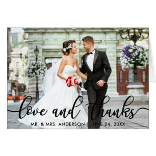 Amour et Remerciements Note de photo de mariage mo