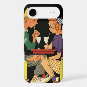 Amour et romance vintage, adolescents au salon de 