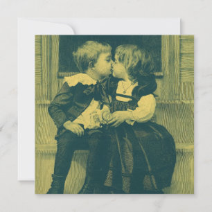 Amour et romance vintage, invitation de baiser d'e