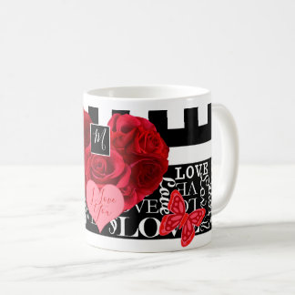 Amour et Rose Blackboard Style Mug