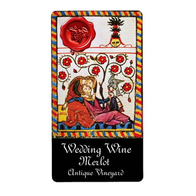 AMOUR ÉTERNEL, Vin Mariage DE SCEAU DE CIRE ROUGE (Devant)