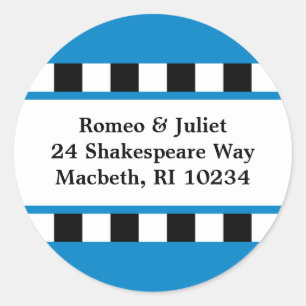 Amour ! Étiquette de adresse de coeur - Bleu