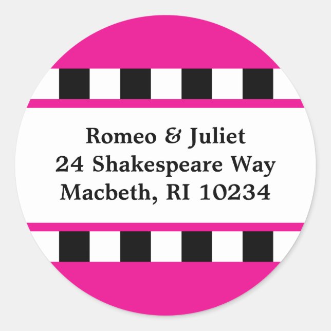 Amour ! Étiquette de adresse - Rose (Devant)