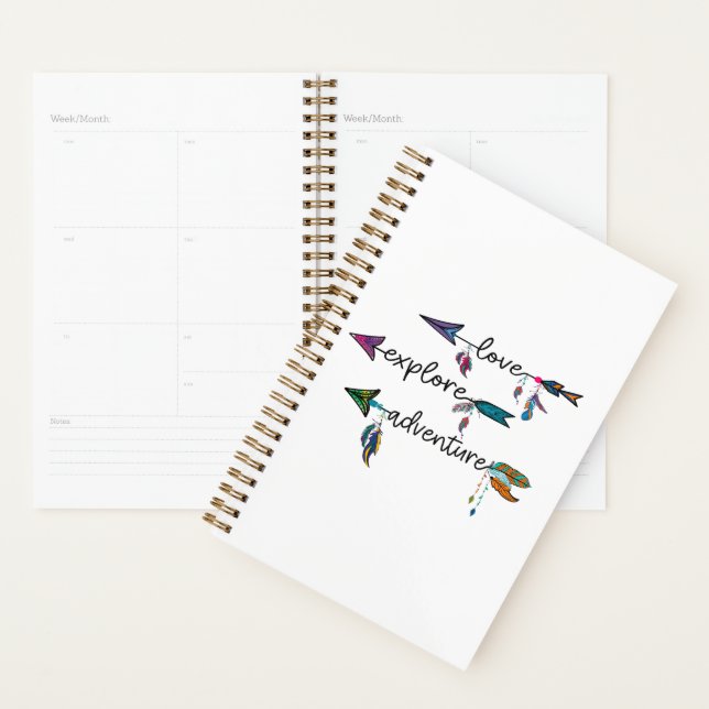 Amour Explore Aventure Arrow Tribal Boho Design (Devant avec enveloppe)