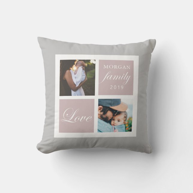 Amour familial | Oreiller photo personnalisé (Recto)