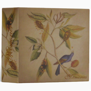 Amour floral de cru de nature d'oiseau de classeur