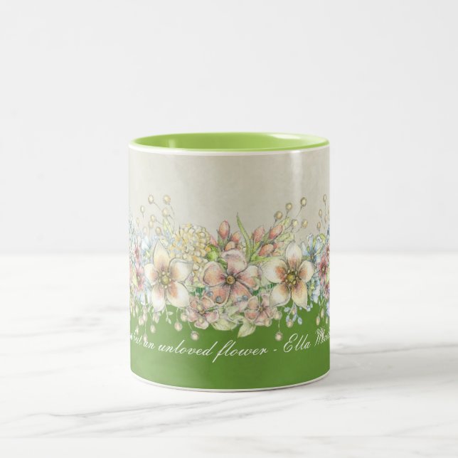 Amour - Floral - Mug de café (Centre)