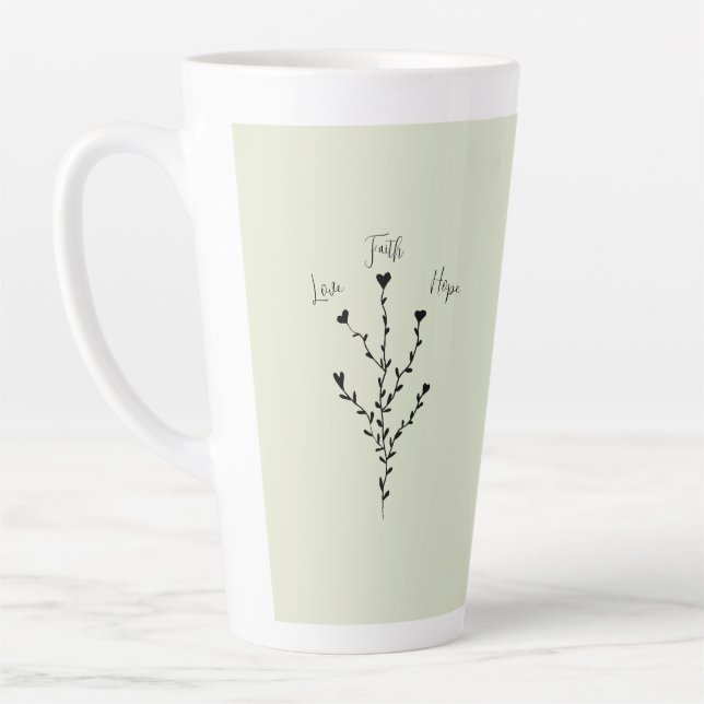Amour Foi Espoir dans Green Tall Coffee Mug (Gauche)