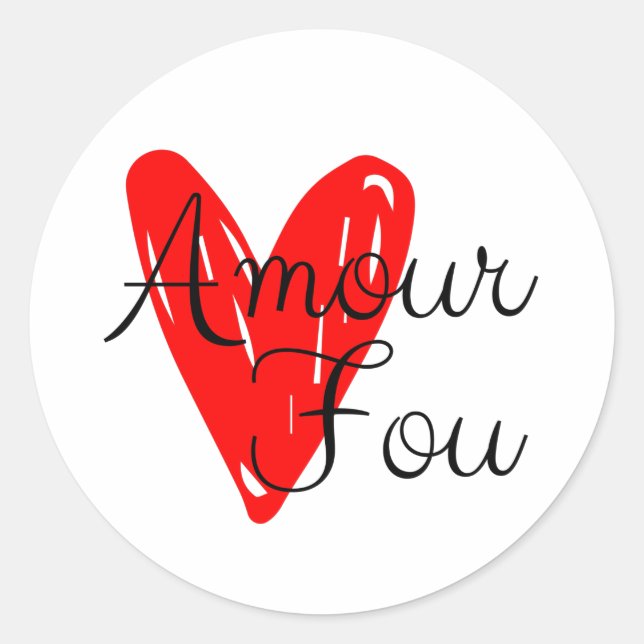 Amour Fou Crazy Love Classic Round Sticker (Front)