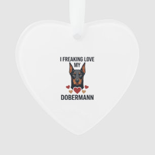 Amour fou pour le chien Dobermann Cœurs rouges_1