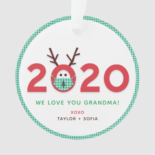Amour Grand-mère 2020 Photo personnalisée Ornement (devant)