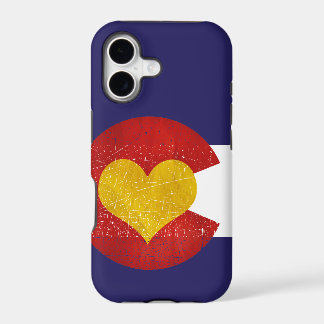 Amour grunge de Denver de coeur de drapeau d'état
