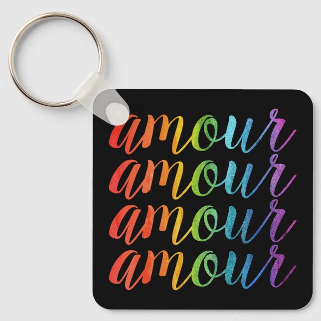 Amour in Rainbows Keychain (Front)
