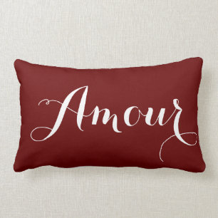 Amour in Red Lumbar Pillow