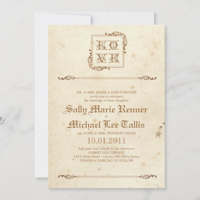 AMOUR - invitation de livre de contes de conte de (Devant)