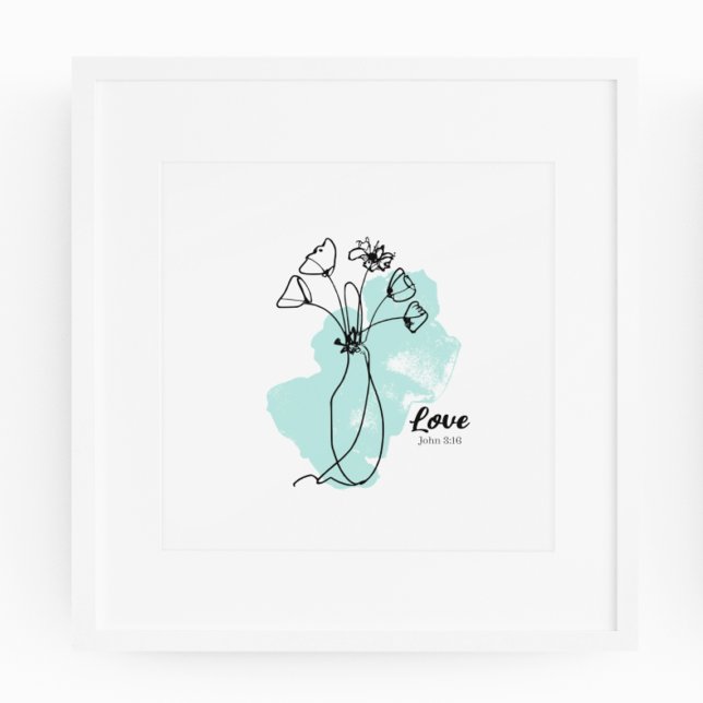Amour - John 3:16 Imprimer, Poster Papier (Matte) (Créateur téléchargé)