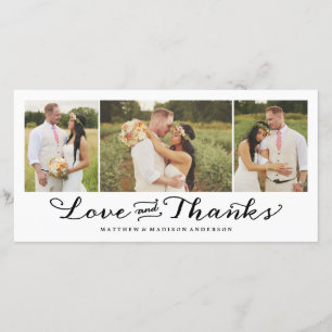Amour le plus doux Carte photo mariage Merci