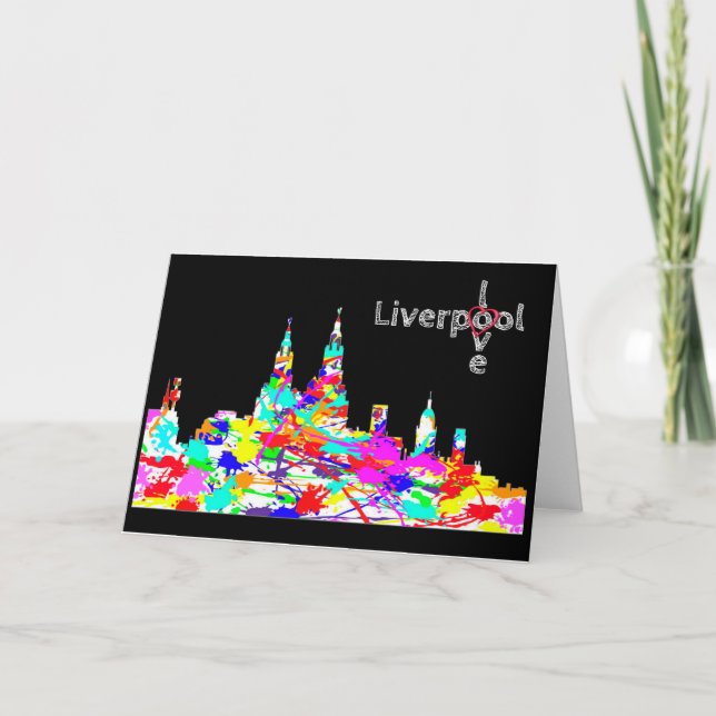 Amour Liverpool - carte de voeux d'horizon de (Devant)