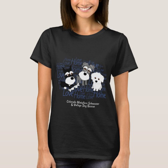 Amour, maison - T-shirt foncé de Schnauzer (Devant)