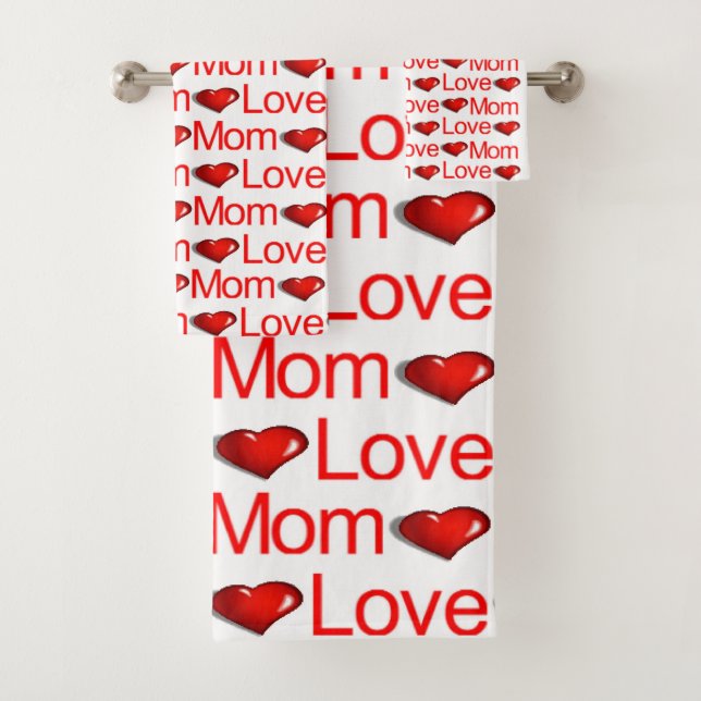 Amour Maman Coeurs rouges Jeux de serviettes de ba (En situation)