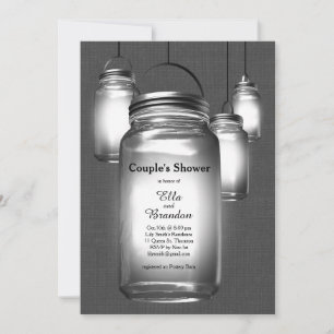 Amour Mason Jars Invitation à la douche de Couple