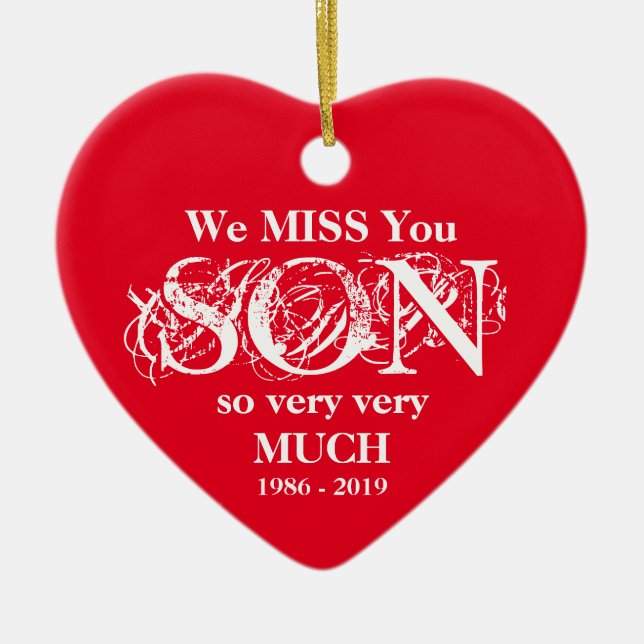 Amour Mémoire personnalisée Fils Noël Ornement (Devant)