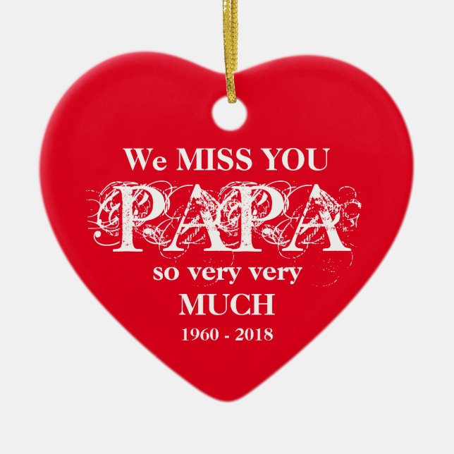 Amour Mémoire personnalisée PAPA Ornement de Noël (Devant)