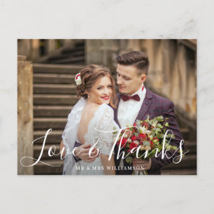 Amour & Merci   carte photo mariage Merci