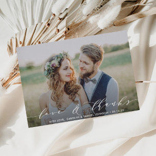 Amour & Merci   CARTE PHOTO MARIAGE MERCI