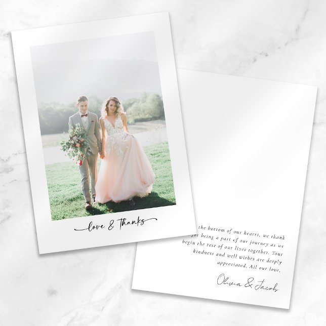 Amour & Merci Mariage photo minimaliste moderne (Créateur téléchargé)