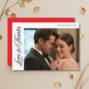 Amour & Merci mignon Carte de remerciements Couple