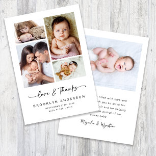 Amour & Merci Modern Four Photo Nouveau bébé