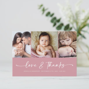 Amour & Merci   Pink Modern Trois Photo Nouveau bé