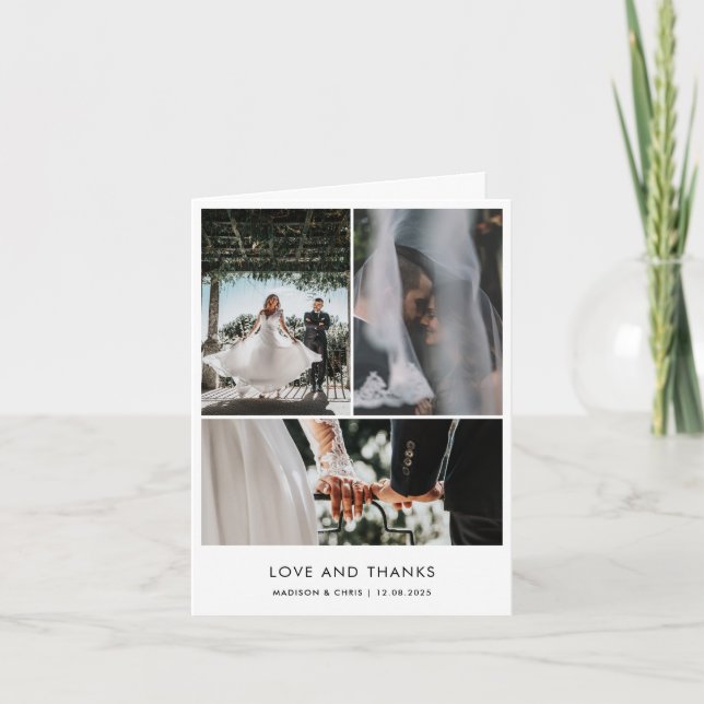 Amour Moderne Et Merci Mariage Couple Photo (Devant)