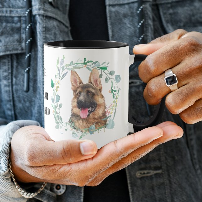 Amour Mon Berger Allemand Wreath Coffee Mug (Créateur téléchargé)