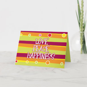 Amour, Paix, Carte Bonheur