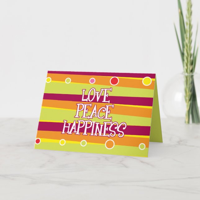 Amour, Paix, Carte Bonheur (Devant)